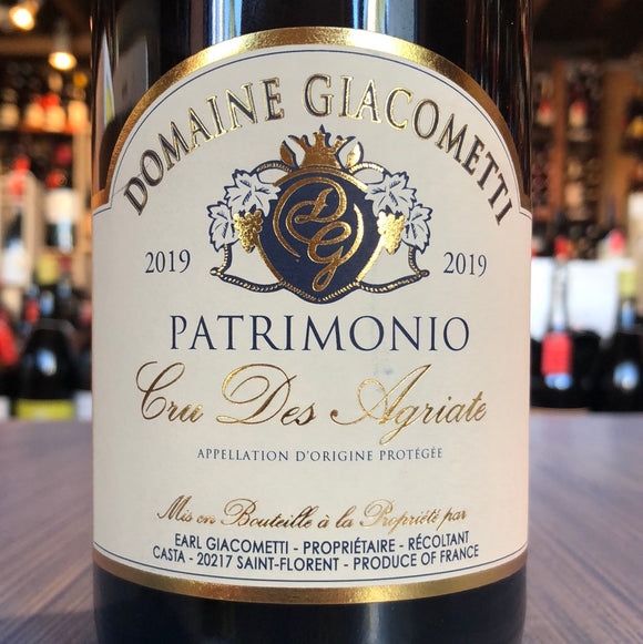 DOMAINE GIACOMETTI PATRIMONIO CRU DES AGRIATE ROUGE 2019