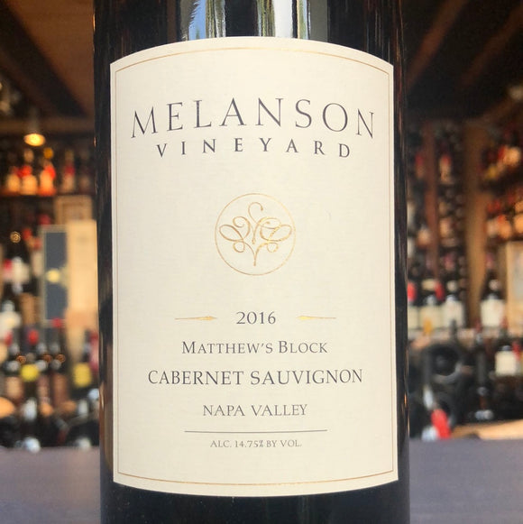 MELANSON VINEYARD MATTHEW'S BLOCK CABERNET 2016